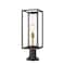 Z-Lite Dunbroch 1 Light Outdoor Pier Mounted Fixture, Deep Bronze + Outdoor Brass & Clear 584PHMR-553PM-DBZ - alternate 1